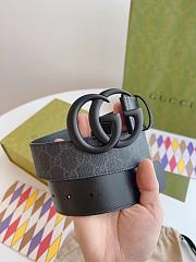Gucci GG Black Monogram Belt – Matte Black Double G Buckle - 5
