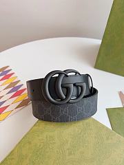Gucci GG Black Monogram Belt – Matte Black Double G Buckle - 6