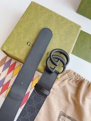 Gucci GG Black Monogram Belt – Matte Black Double G Buckle - 2