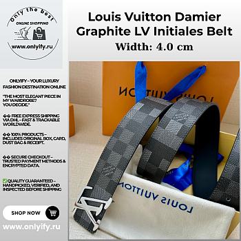 Louis Vuitton Damier Graphite LV Initiales Belt – Silver Buckle