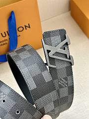 Louis Vuitton Damier Graphite LV Initiales Belt – Silver Buckle - 2