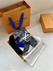 Louis Vuitton Damier Graphite LV Initiales Belt – Silver Buckle - 4