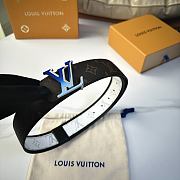 Louis Vuitton Monogram Reversible Belt – Blue LV Buckle - 6