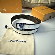 Louis Vuitton Monogram Reversible Belt – Blue LV Buckle - 4