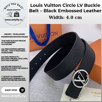 Louis Vuitton Circle LV Buckle Belt – Black Embossed Leather
