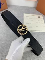 Louis Vuitton Circle LV Buckle Belt – Black Embossed Leather - 2