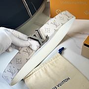 Louis Vuitton Initiales Belt – White Monogram with Silver LV Buckle - 4