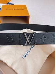 Louis Vuitton Monogram Embossed Leather Belt – Gunmetal LV Buckle - 6