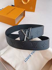 Louis Vuitton Monogram Embossed Leather Belt – Gunmetal LV Buckle - 5