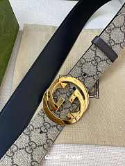 Gucci GG Supreme Canvas Belt – Gold Round GG Buckle - 4