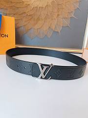 Louis Vuitton Monogram Black Leather Belt – Silver LV Buckle - 6