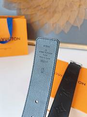 Louis Vuitton Monogram Black Leather Belt – Silver LV Buckle - 3