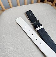 Prada White Saffiano Leather Belt – Silver Logo Buckle - 6