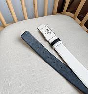 Prada White Saffiano Leather Belt – Silver Logo Buckle - 4