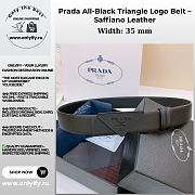 Prada All-Black Triangle Logo Belt – Saffiano Leather - 1