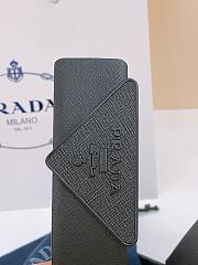 Prada All-Black Triangle Logo Belt – Saffiano Leather - 5