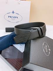 Prada All-Black Triangle Logo Belt – Saffiano Leather - 3