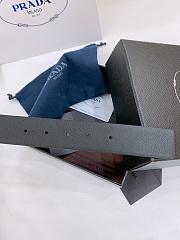 Prada All-Black Triangle Logo Belt – Saffiano Leather - 4