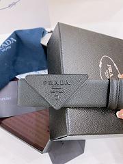 Prada All-Black Triangle Logo Belt – Saffiano Leather - 2
