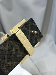 Fendi Black Belt with Marble FF Logo Buckle - 3