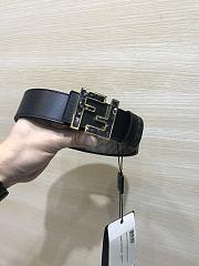 Fendi Black Belt with Marble FF Logo Buckle - 4