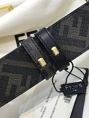 Fendi Black Belt with Marble FF Logo Buckle - 6