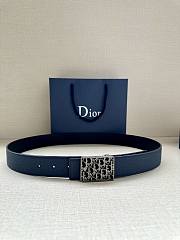 Dior Navy Blue Belt with Oblique Pattern Buckle - 6