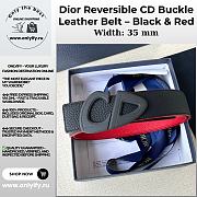 Dior Reversible CD Buckle Leather Belt – Black & Red - 1