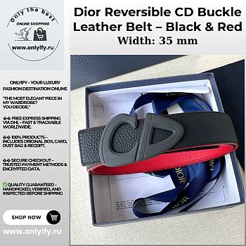 Dior Reversible CD Buckle Leather Belt – Black & Red