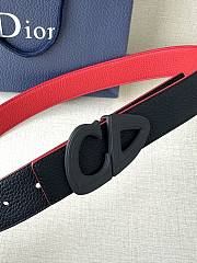 Dior Reversible CD Buckle Leather Belt – Black & Red - 3
