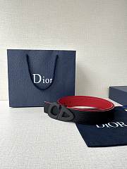 Dior Reversible CD Buckle Leather Belt – Black & Red - 6