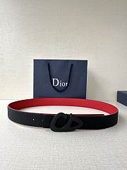 Dior Reversible CD Buckle Leather Belt – Black & Red - 2