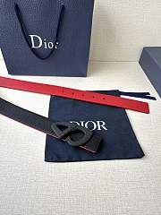 Dior Reversible CD Buckle Leather Belt – Black & Red - 5