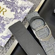 Dior Oblique Canvas Belt with Silver CD Buckle – Grey - 2