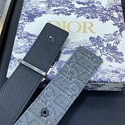 Dior Oblique Canvas Belt with Silver CD Buckle – Grey - 3