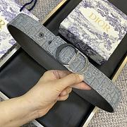 Dior Oblique Canvas Belt with Silver CD Buckle – Grey - 6