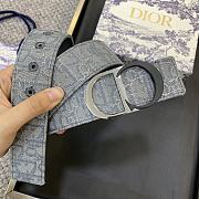 Dior Oblique Canvas Belt with Silver CD Buckle – Grey - 4