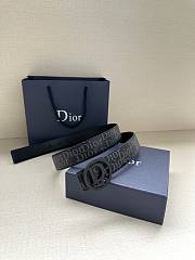 Dior Oblique Canvas Belt with Round CD Buckle – Multiple Finishes - 6