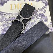 Dior Grained Leather Belt with Monogram-Engraved CD Buckle - 5