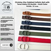 Christian Dior Pebbled Calfskin Belt with Tonal Matte CD Buckle – Multi-Color Collection - 1