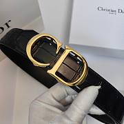 Christian Dior Crocodile-Embossed Leather Belt with CD & Dior Logo Buckle (Gold, Silver, Black Options) - 4