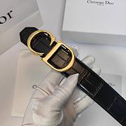 Christian Dior Crocodile-Embossed Leather Belt with CD & Dior Logo Buckle (Gold, Silver, Black Options) - 5