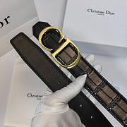 Christian Dior Crocodile-Embossed Leather Belt with CD & Dior Logo Buckle (Gold, Silver, Black Options) - 6