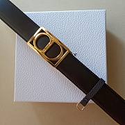 Christian Dior Calfskin Belt with Rectangular Gold CD Buckle (Brown) - 3