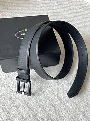 Prada Saffiano Leather Belt with Matte Black Buckle & Logo Tip - 5