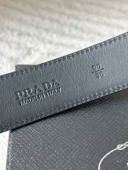 Prada Saffiano Leather Belt with Matte Black Buckle & Logo Tip - 6