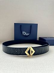 Dior Oblique Canvas Belt with Geometric Gold CD Buckle - 4
