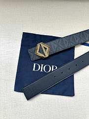 Dior Oblique Canvas Belt with Geometric Gold CD Buckle - 6