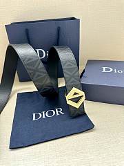 Dior Oblique Canvas Belt with Geometric Gold CD Buckle - 5