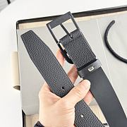 Balenciaga 'B' Buckle Leather Belt in Textured Calfskin - 3